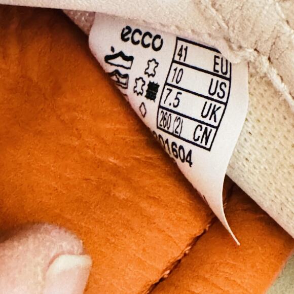 Ecco Shoes Womens Size 10 Orange Leather Soft 7 Lace Up Comfort Walking Sneakers - Picture 10 of 11